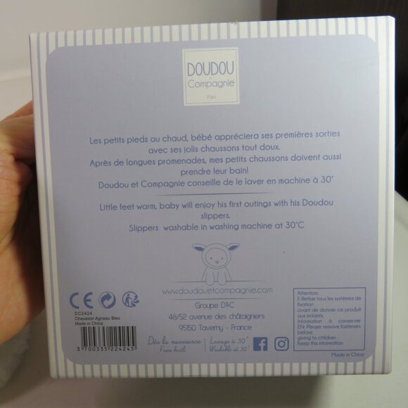 Baby Doudou Et Compagnie Paris Lamb Bootie Slippers Rattles Agbeau - Picture 8 of 8